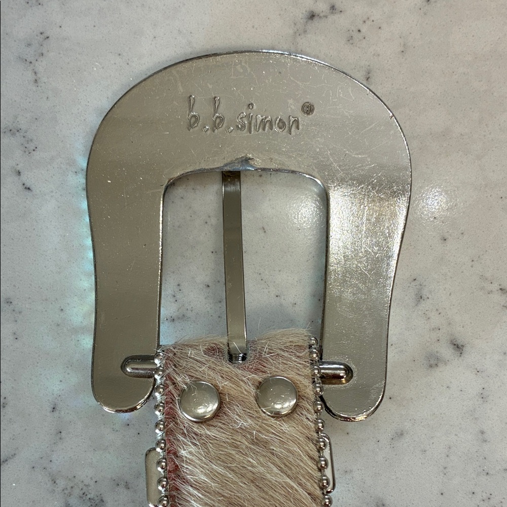 B.B. Simon Silver and Brown Crystal Belt - Picture 3 of 6